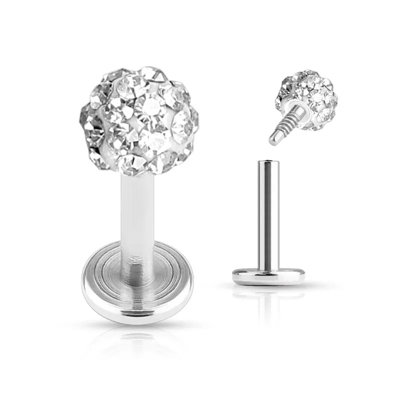 Piercing Labret Multi Crystal Ferido Blanc