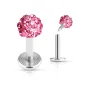 Piercing Labret Multi Crystal Ferido Rose