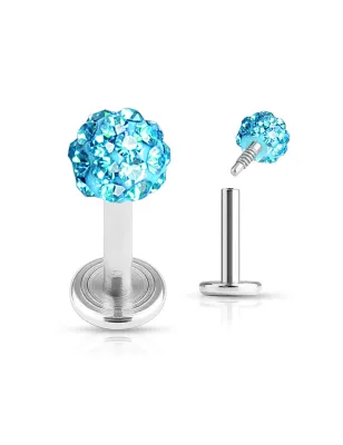 Piercing Labret Multi Crystal Ferido Turquoise