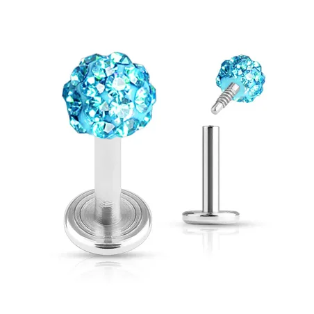 Piercing Labret Multi Crystal Ferido Turquoise