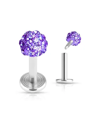Piercing Labret Multi Crystal Ferido Tanzanite