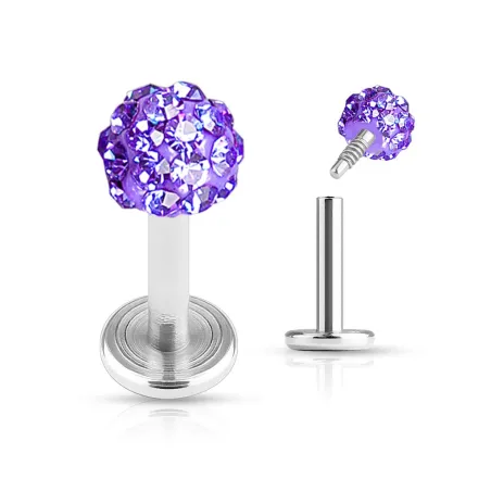 Piercing Labret Multi Crystal Ferido Tanzanite