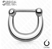 Piercing septum clipsable en acier chirurgical 316L