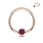 Piercing anneau captif or rosé cristal violet