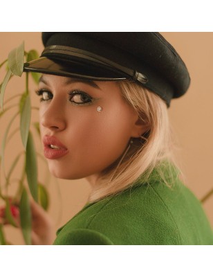 Piercing microdermal Or jaune 14 Carats tourbillon strass