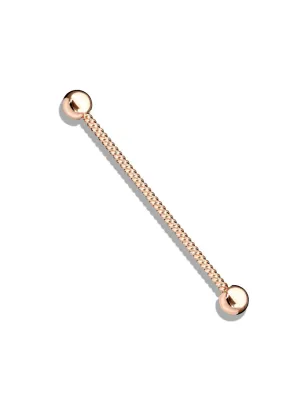 Piercing industriel corde torsadée acier rosé