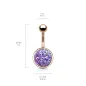 Piercing nombril acier rosé druse violet