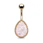 Piercing nombril rosé larme druse blanc