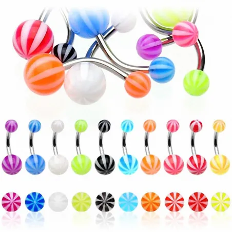Lot de 8 piercing nombril boules candy