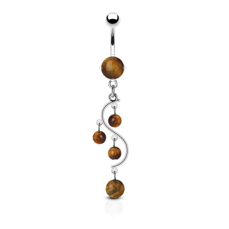 Piercing nombril vigne pierres semi précieuses