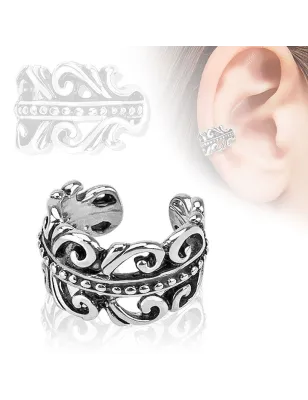 Faux piercing oreille manchette motif tourbillon