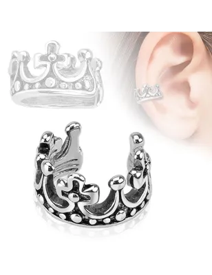 Faux piercing oreille manchette motif courronne