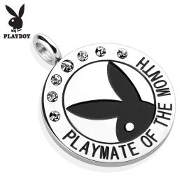 Pendentif Playboy "Playmate of the month" gemmes blancs