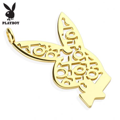Pendentif Playboy Logo XOXO doré