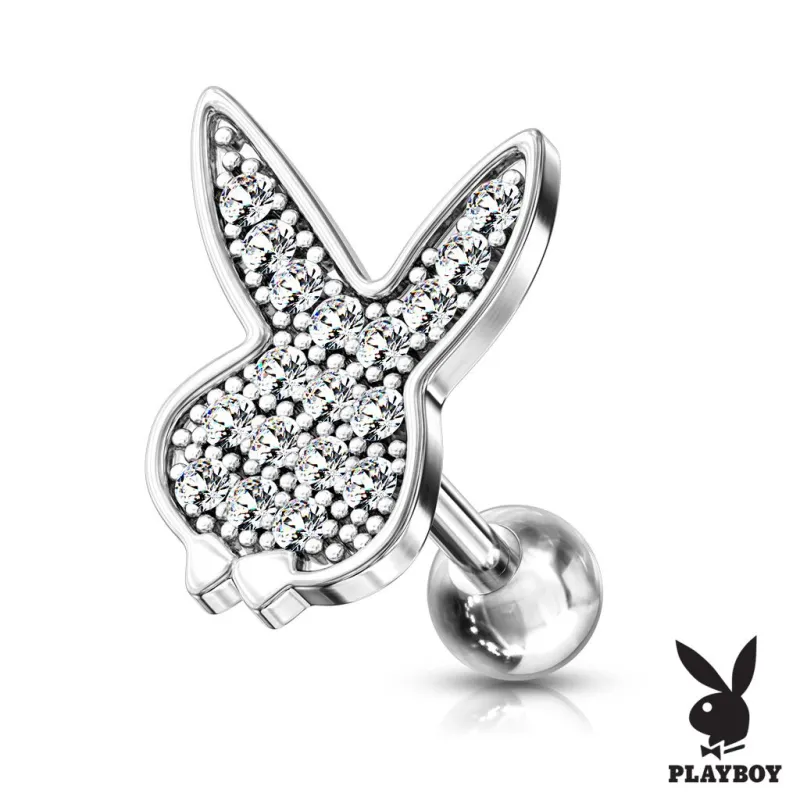 Piercing cartilage oreille Playboy pavé de strass