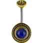 Piercing nombril bouclier tribal Lapis Lazuli