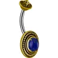 Piercing nombril bouclier tribal Lapis Lazuli