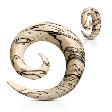 Piercing écarteur spirale en bois de tamarin
