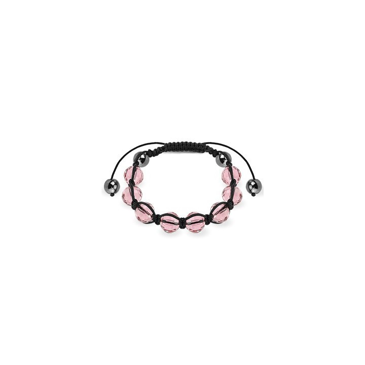 Bracelet Shamballa avec billes à facettes roses