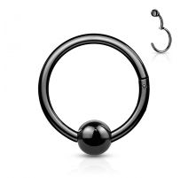 Piercing anneau boule avec charnière acier noir