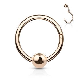 Piercing anneau boule avec charnière acier rosé