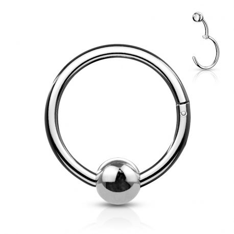 Piercing anneau boule avec charnière acier chirurgical