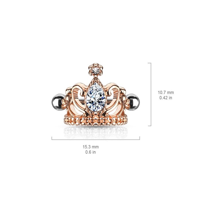 Piercing oreille hélix manchette diadème rosé