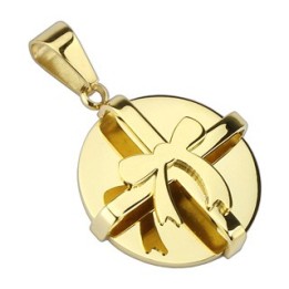 Pendentif Ruban Noeud Papillon en acier inoxydable Doré