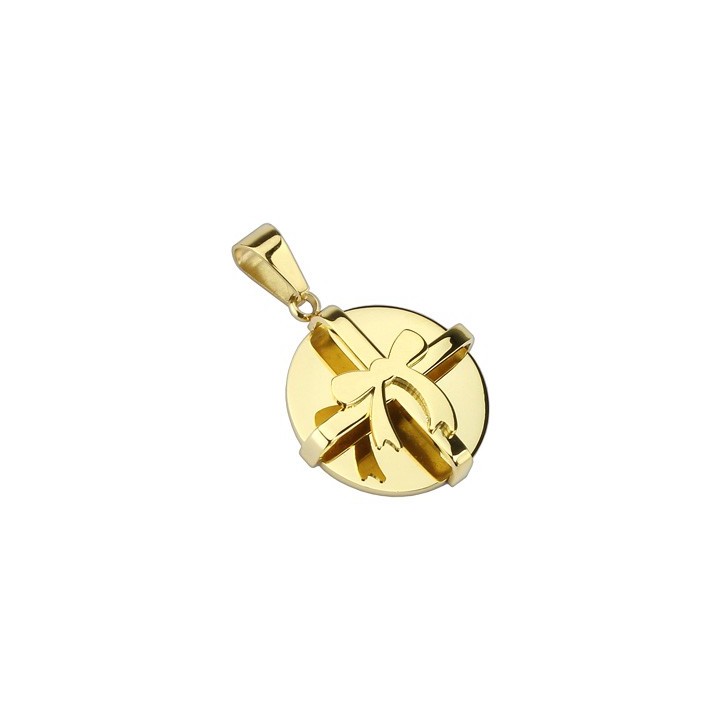 Pendentif Ruban Noeud Papillon en acier inoxydable Doré