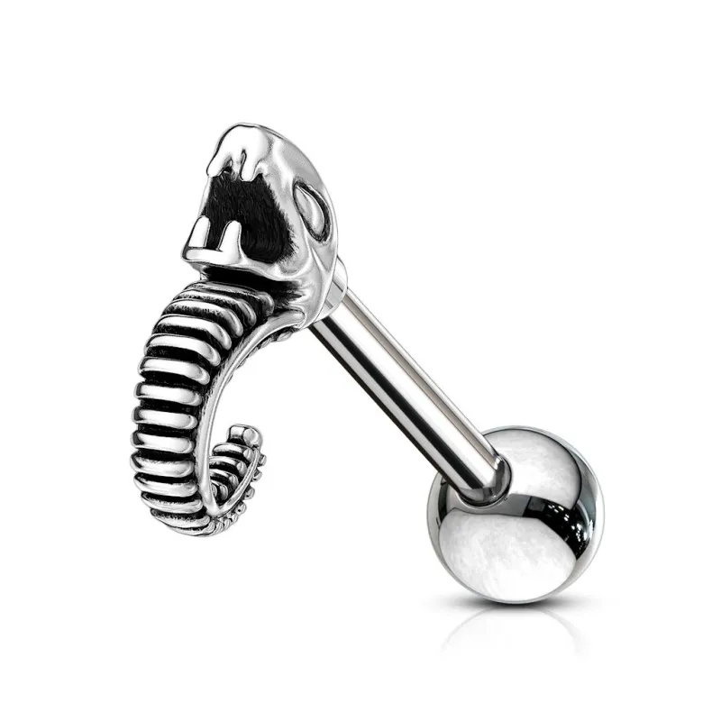 Piercing oreille cartilage hélix serpent siffleur