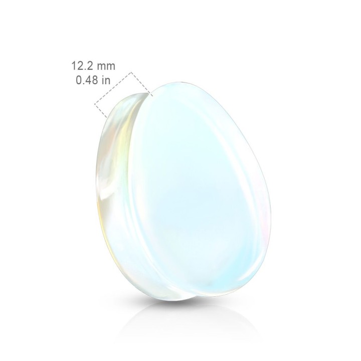 Piercing plug pierre opalite larme