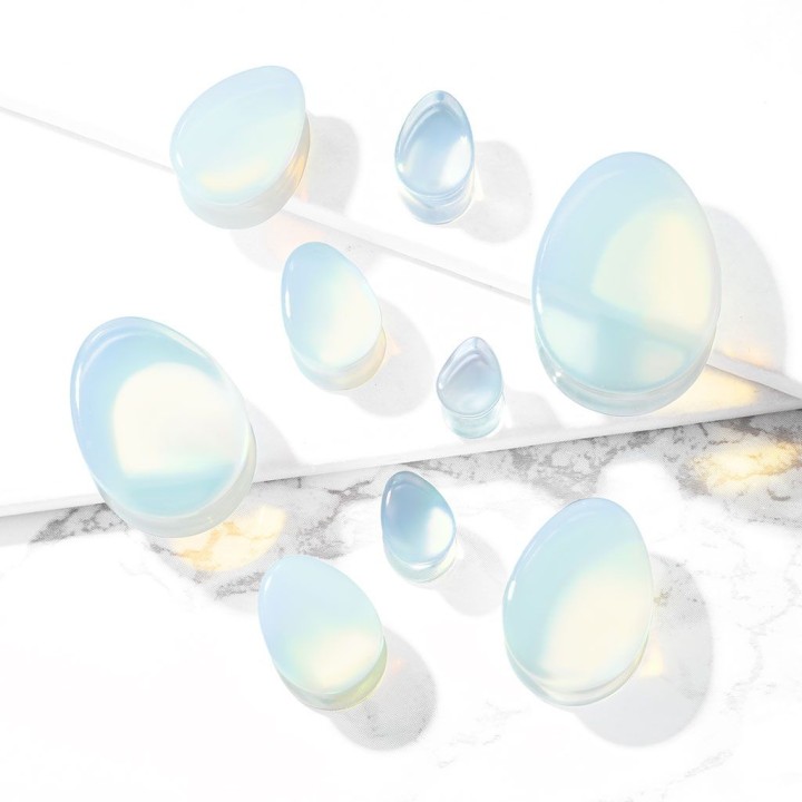 Piercing plug pierre opalite larme