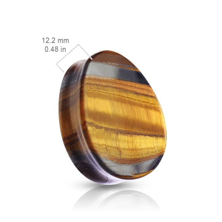 Piercing plug pierre oeil de tigre larme