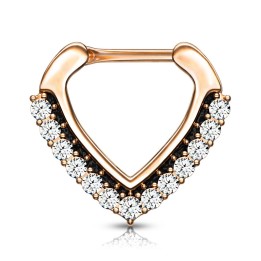 Piercing septum click chevron rosé pavé de strass