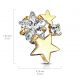 Piercing microdermal plaqué or cluster étoiles strass blanc