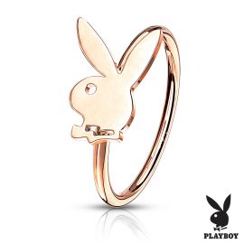 Piercing nez anneau pliable Playboy rosé