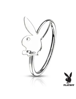 Piercing nez anneau pliable Playboy argenté