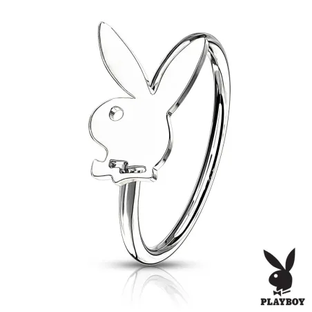 Piercing nez anneau pliable Playboy argenté