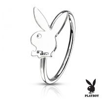 Piercing nez anneau pliable Playboy argenté