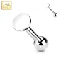 Piercing Cartilage Oreille Push-In disque rond or blanc 14 carats