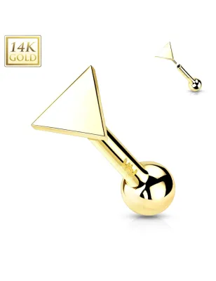 Piercing Cartilage Oreille Push-In triangle or jaune 14 carats