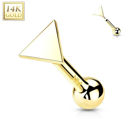 Piercing Cartilage Oreille Push-In triangle or jaune 14 carats