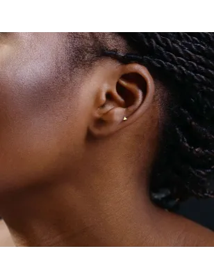 Piercing Cartilage Oreille Push-In triangle or jaune 14 carats