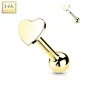 Piercing Cartilage Oreille Push-In coeur or jaune 14 carats