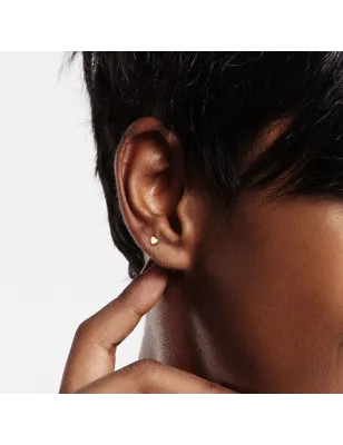 Piercing Cartilage Oreille Push-In coeur or jaune 14 carats