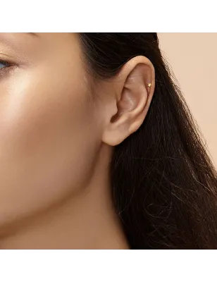 Piercing Cartilage Oreille Push-In étoile or jaune 14 carats