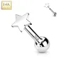 Piercing Cartilage Oreille Push-In étoile or blanc 14 carats