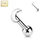 Piercing Cartilage Oreille Push-In lune or blanc 14 carats