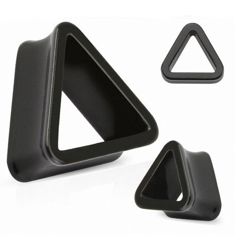 Piercing plug acrylique noir triangle