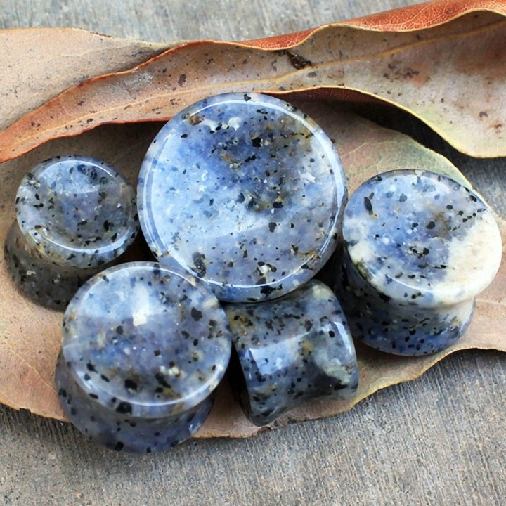 Piercing plug pierre naturelle grass quartz